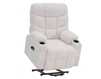 Masážne polohovacie kreslo Hudson - biela