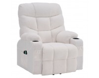 Masážne polohovacie kreslo Hudson - biela