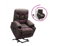 Masážne polohovacie kreslo Hudson - hnedá