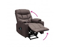 Masážne polohovacie kreslo Hudson - hnedá