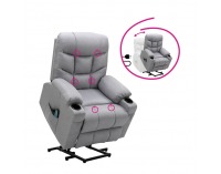 Masážne polohovacie kreslo Hudson - svetlosivá