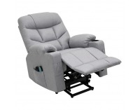 Masážne polohovacie kreslo Hudson - svetlosivá
