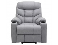 Masážne polohovacie kreslo Hudson - svetlosivá