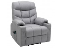 Masážne polohovacie kreslo Hudson - svetlosivá