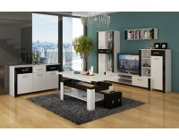 Komoda Hugo HUG-04 - biela / čierny lesk