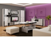 Komoda Hugo HUG-04 - biela / čierny lesk