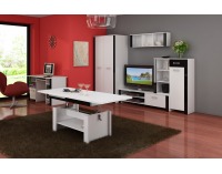 Obývacia izba Hugo - biela / čierny lesk