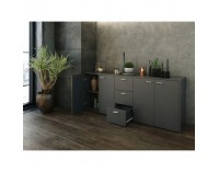 Štvordverová komoda so zásuvkami Hugos 180 - grafit