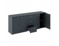 Štvordverová komoda so zásuvkami Hugos 180 - grafit