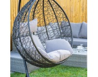 Závesné hojdacie kreslo Ibiza - čierna / sivá