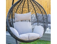 Závesné hojdacie kreslo Ibiza - čierna / sivá