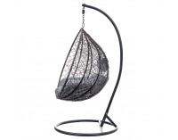 Závesné hojdacie kreslo Ibiza - čierna / sivá