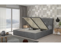 Čalúnená manželská posteľ s roštom Ikaria UP 160 - tmavosivá