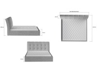 Čalúnená manželská posteľ s roštom Ikaria UP 160 - tmavosivá