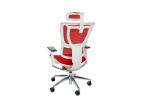 Kancelárska stolička s podrúčkami Iko WS - červená / biela / chróm
