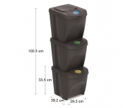 Odpadkový kôš na triedený odpad (3 ks) IKWB25S3 25 l - antracit