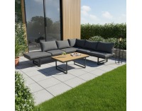 Záhradný set Ilaria - čierna / tmavosivá / prírodná 