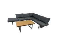 Záhradný set Ilaria - čierna / tmavosivá / prírodná 