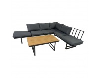 Záhradný set Ilaria - čierna / tmavosivá / prírodná 