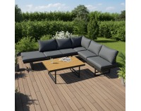 Záhradný set Ilaria - čierna / tmavosivá / prírodná 