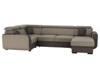 Rohová sedačka U s rozkladom Imperio U L - svetlohnedá / hnedá