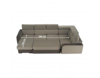 Rohová sedačka U s rozkladom Imperio U P - svetlohnedá / hnedá