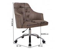 Kancelárske kreslo Inaya - hnedá / chróm