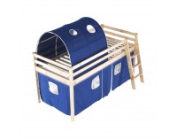 Drevená poschodová posteľ s roštom Indigo 90 - borovica / modrá