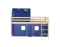 Drevená poschodová posteľ s roštom Indigo 90 - borovica / modrá