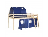 Drevená poschodová posteľ s roštom Indigo 90 - borovica / modrá
