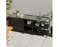 Záhradný kuchynský ostrovček Ines Typ 1 - čierna