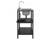 Záhradný kuchynský ostrovček s drezom Ines Typ 4 - čierna