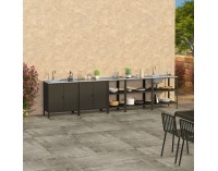 Záhradný kuchynský ostrovček s drezom Ines Typ 4 - čierna