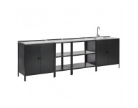 Záhradná kuchynská linka s drezom Ines - čierna