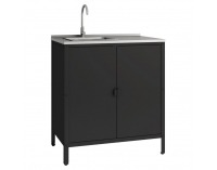Záhradná kuchynská linka s drezom Ines - čierna