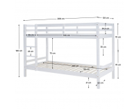 Drevená poschodová posteľ Ineza 90x200 cm - biela