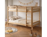 Drevená poschodová posteľ Ineza 90x200 cm - prírodná