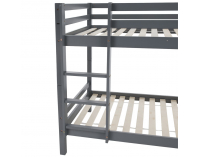 Drevená poschodová posteľ Ineza 90x200 cm - sivá