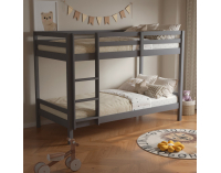 Drevená poschodová posteľ Ineza 90x200 cm - sivá