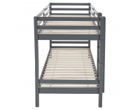 Drevená poschodová posteľ Ineza 90x200 cm - sivá