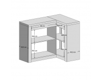 Trojdverová rohová komoda Infinity 15 - jaseň tmavý