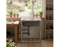 Nerezový kuchynský drez so sifónom Inox New 58x43 cm - chróm