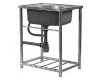 Nerezový kuchynský drez so sifónom Inox New 58x43 cm - chróm