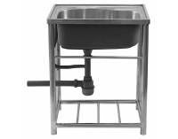 Nerezový kuchynský drez so sifónom Inox New 58x43 cm - chróm