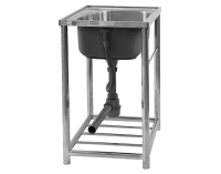 Nerezový kuchynský drez so sifónom Inox New 58x43 cm - chróm