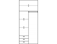 Šatníková skriňa s posuvnými dverami Irena 4D - sonoma tmavá