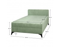 Čalúnená jednolôžková posteľ (váľanda) Isib 120 - zelená