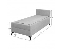 Čalúnená jednolôžková posteľ (váľanda) Isib 90 - svetlosivá