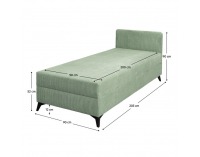 Čalúnená jednolôžková posteľ (váľanda) Isib 90 - zelená