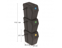Odpadkový kôš na triedený odpad (3 ks) ISWB25S3 25 l - antracit